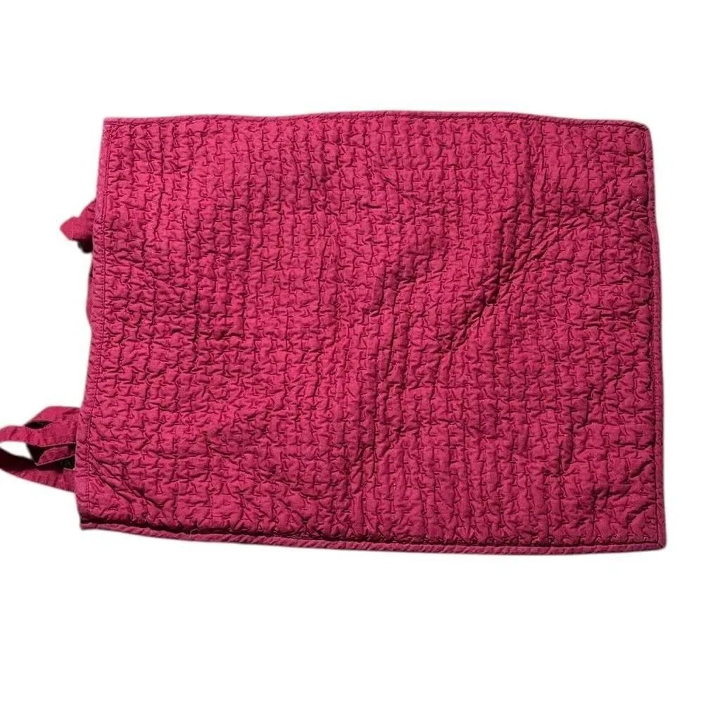 Pottery barn red pillow case standard knit linen/cotton top tie